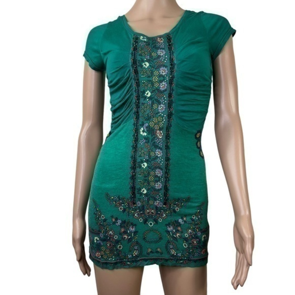 Free People Women Mini Dress Green Size S/P